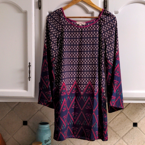 Altar'd State Purple & Navy Dress - Picture 1 of 9